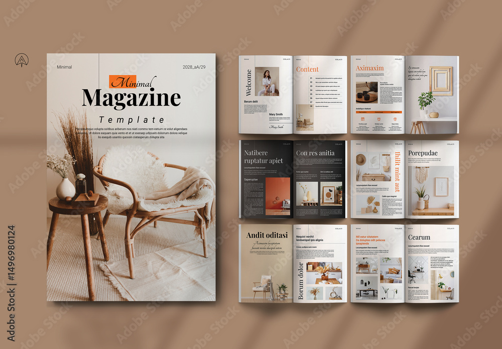 Minimal Magazine Template Stock Template | Adobe Stock
