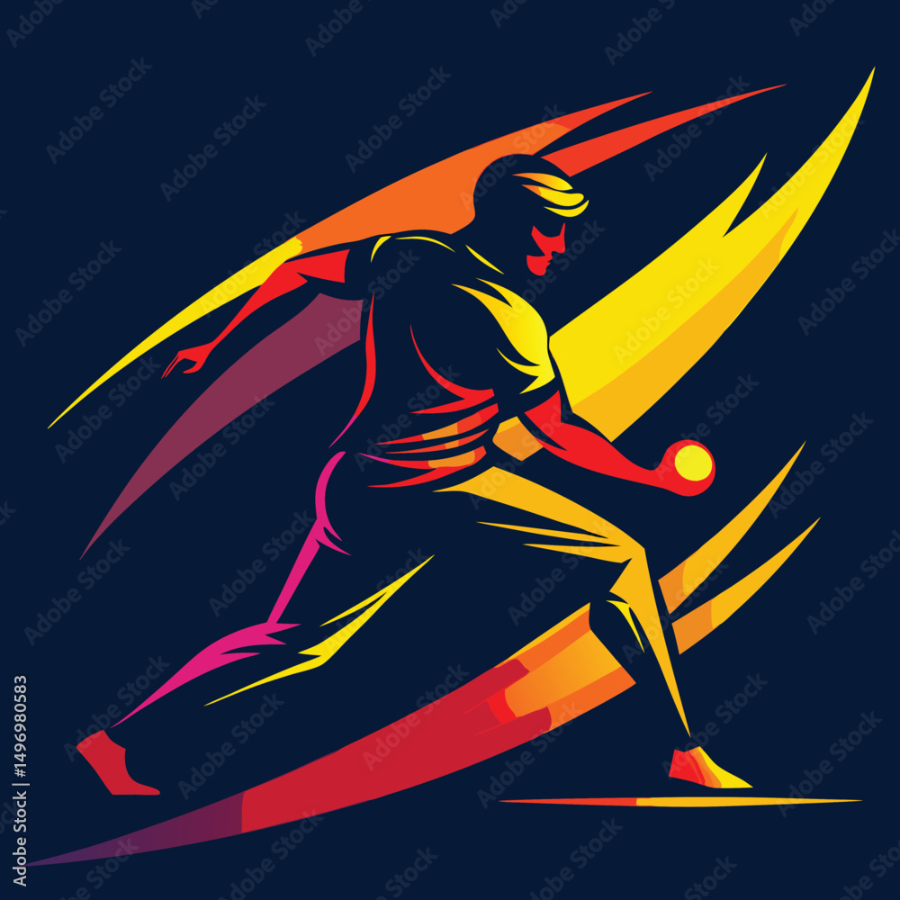 Obraz premium Dynamic Action Cricket Player Vector Art