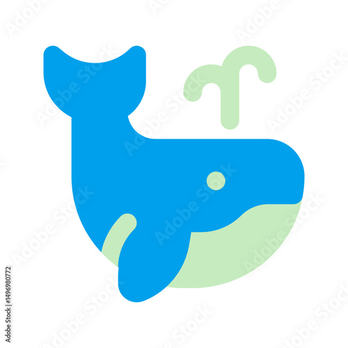 Canvas Print whale duo tone icon