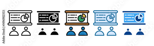 Employee Training Icon Set Multiple Style Collection