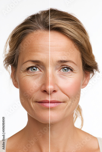 Dramatic Split-Face Beauty Portrait of a Woman
