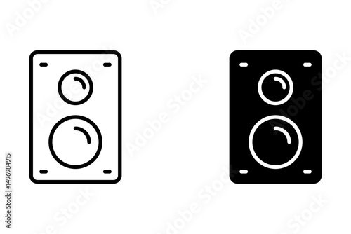 Speaker With Glyph Icon Illustration