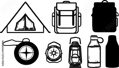 tent camping vector illustration on white background
