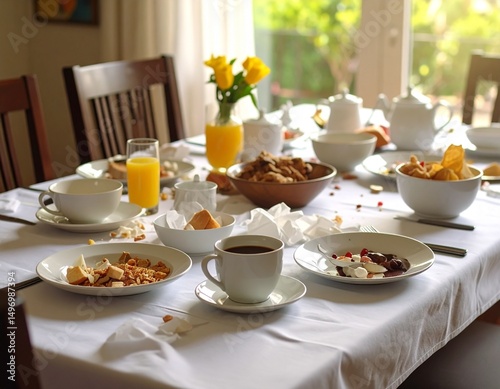 Wallpaper Mural 朝食後のダイニングテーブル Torontodigital.ca