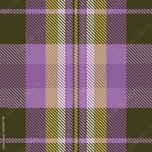 Covering pattern texture seamless, bedroom background textile tartan. Elegant plaid vector check fabric in dark and purple colors.