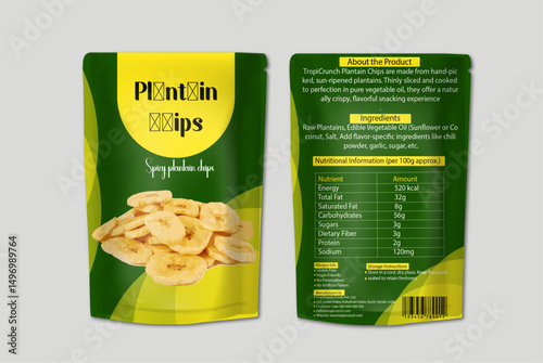 Minimalist flat illustration of Plantain Chips, featuring a clean design.
 

