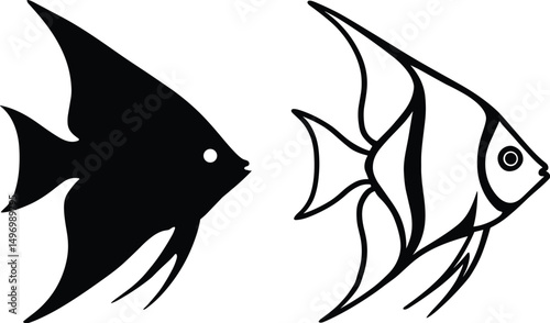 Angelfish Vector Silhouette Illustration

