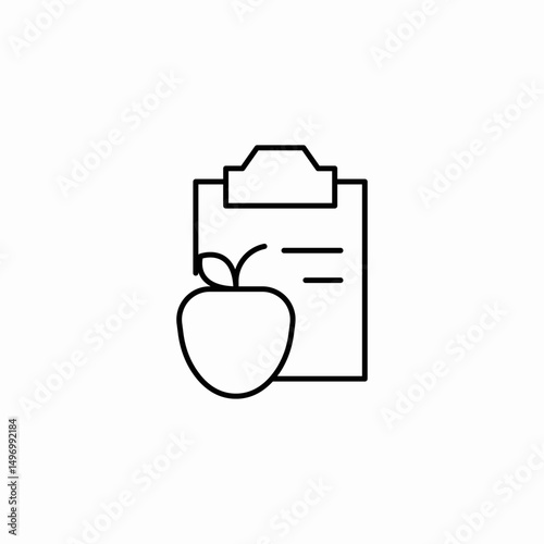 apple clipboard health icon sign vector