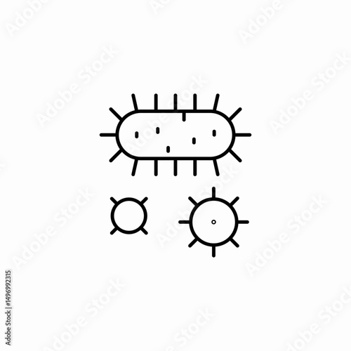 bacteria germs infection icon sign vector