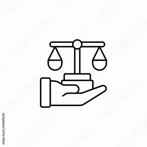 balanced scale support icon sign vector