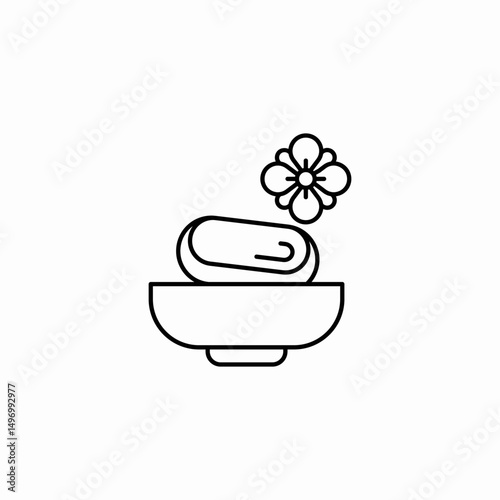 bowl flowers spa icon sign vector