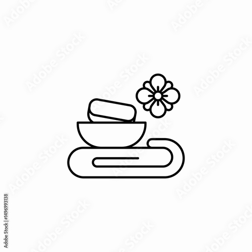bowl stones massage icon sign vector