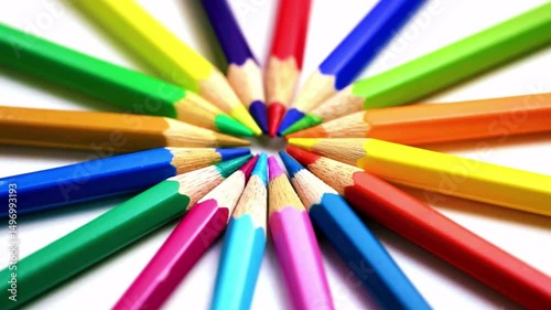 pencil with colorful spinning isolated on white