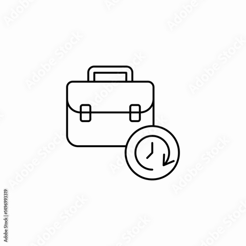 briefcase clock deadline icon sign vector
