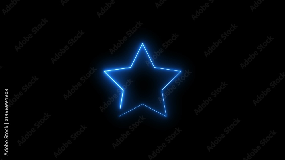 Glowing neon star frame icon background illustration 4k. Glowing neon star frame icon background illustration 4k.