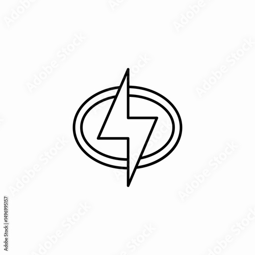 energy bolt power icon sign vector
