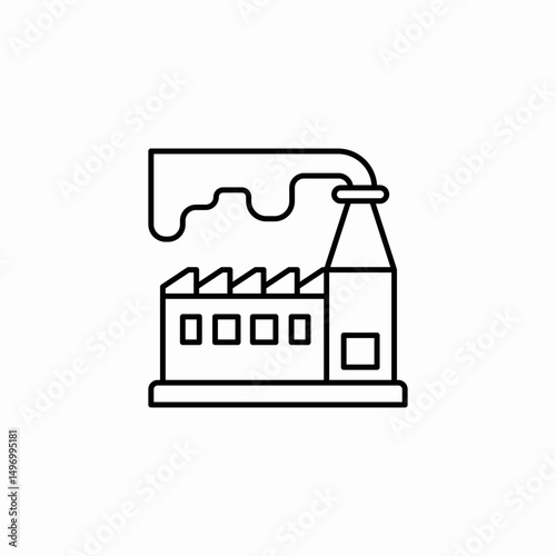 factory pollution smoke icon sign vector