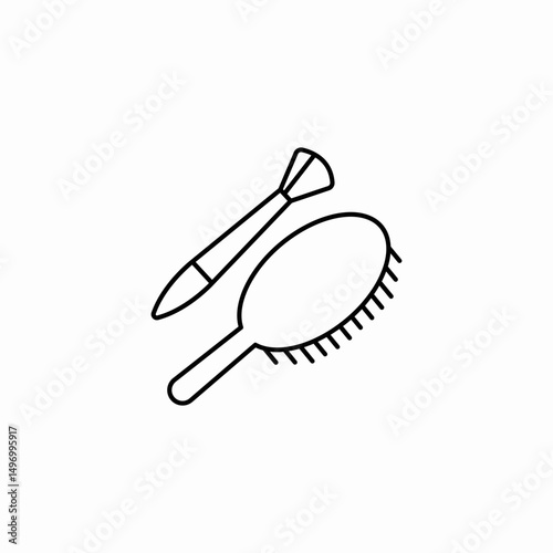 hair brush icon sign vector
