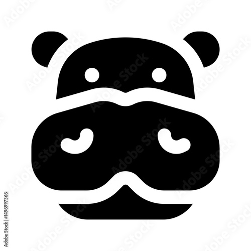 hippo glyph icon