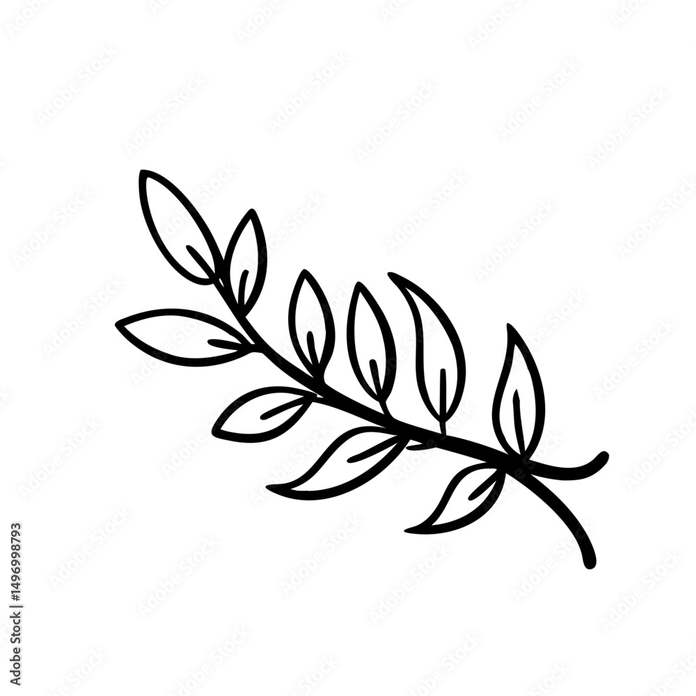 hand drawn sketch botanical branch Outline Icon hand drawn sketch botanical branch Outline Icon