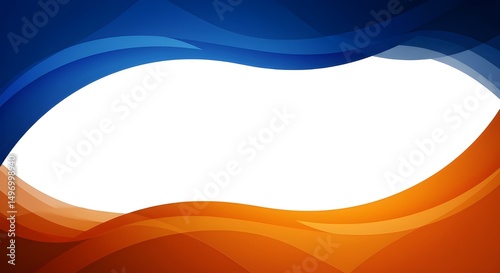 Blue and red wavy vector background, empty white center