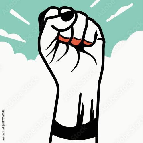 Raised Fist Power Symbol, Protest, Strength Image