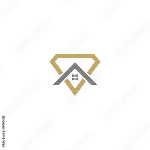 House Diamond Icon logo design vector