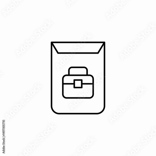 briefcase mail icon sign vector