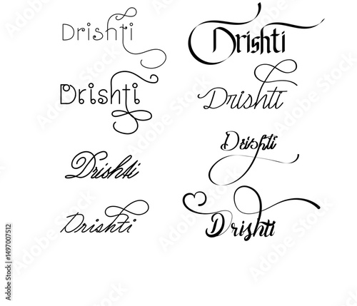 Drishti Logo in Elegant English Typography, Modern Drishti Logo Design – Clean English Calligraphy for Visionary and Spiritual Brand Identity