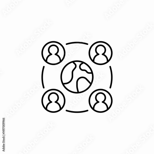 global network icon sign vector