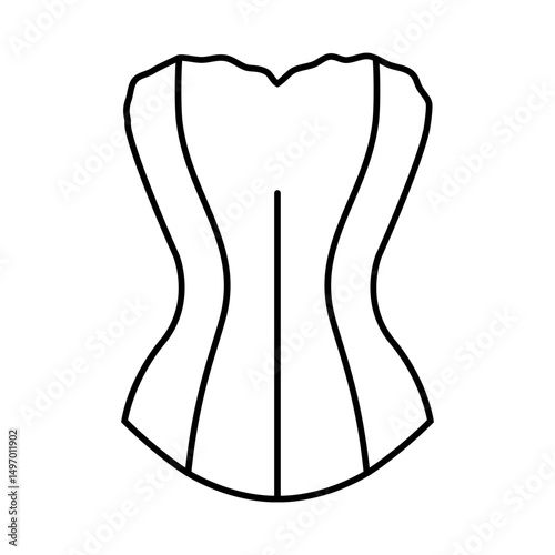 Corset icon vector. pair of stays illustration sign. foundation garment symbol or logo.