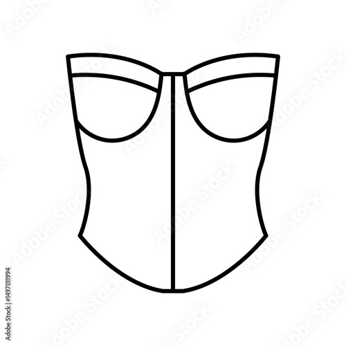Corset icon vector. pair of stays illustration sign. foundation garment symbol or logo.