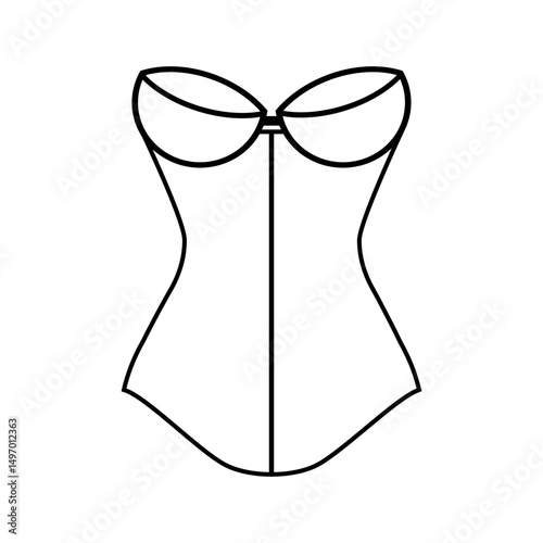 Corset icon vector. pair of stays illustration sign. foundation garment symbol or logo.