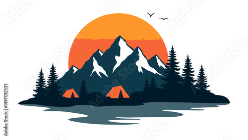 "Golden Hour Escape: Camping in the Wild"
"Sunset Over the Peaks: A Tent Among Pines"
"Wilderness Retreat: Mountain Camping Adventure