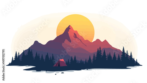 "Golden Hour Escape: Camping in the Wild"
"Sunset Over the Peaks: A Tent Among Pines"
"Wilderness Retreat: Mountain Camping Adventure