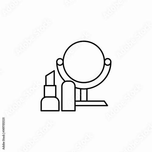 makeup mirror cosmetics icon sign vector
