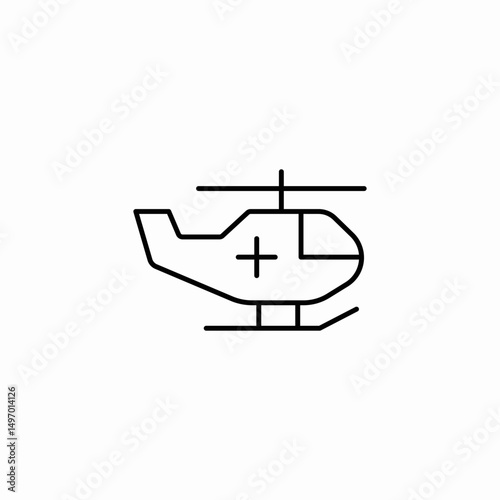 medical helicopter air icon sign vector