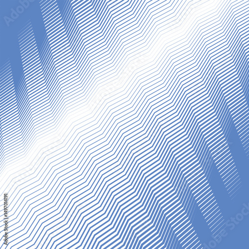 Blue zig zag line stripes abstract background