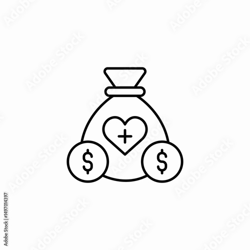 money bag wealth icon sign vector