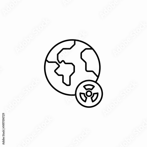 nuclear planet icon sign vector
