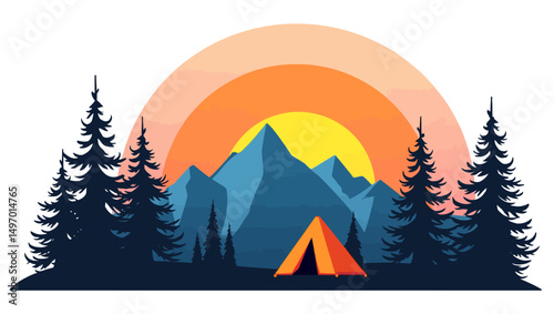"Golden Hour Escape: Camping in the Wild"
"Sunset Over the Peaks: A Tent Among Pines"
"Wilderness Retreat: Mountain Camping Adventure