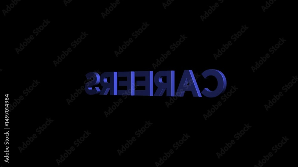 careers 3D Text 4k Animation on White Alpha Channel black Green Screen Background. word title to intro. career careers 3D Text 4k Animation on White Alpha Channel black Green Screen Background. word title to intro. career