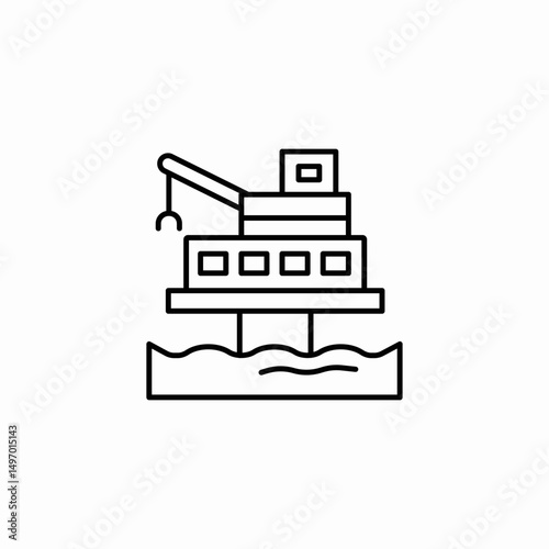 oil rig offshore icon sign vector