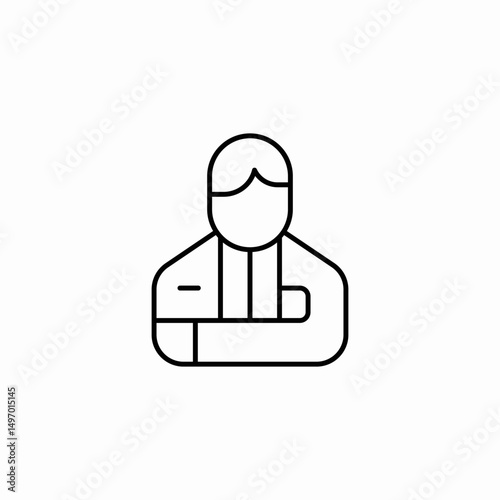 patient arm sling icon sign vector