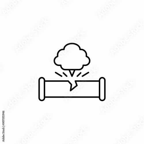 pipe leak pollution icon sign vector