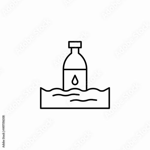 plastic bottle flood icon sign vector