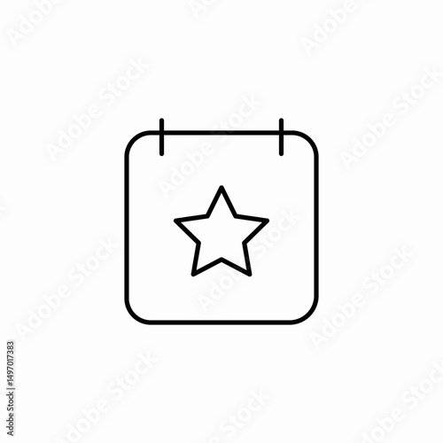 starred calendar icon sign vector