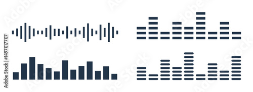 sound wave element set, Sound wave background with a sound mixer vector illustration and a web cursor 