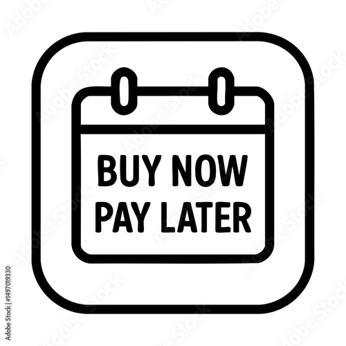 Buy now pay later icon with calendar