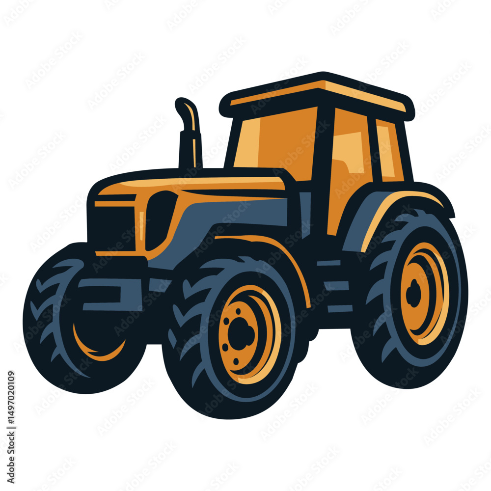 Obraz premium Tractor vector logo illustration